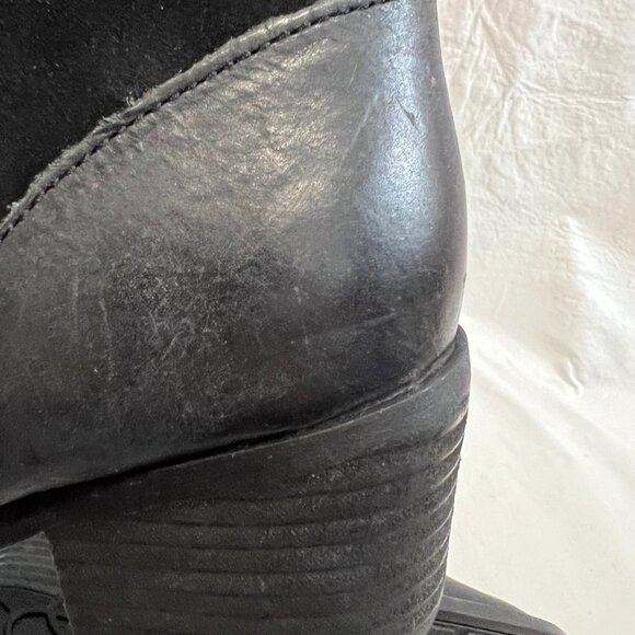 Born boots Korita Western womens 9.5 black leather suede block heel zip up - Picture 10 of 14